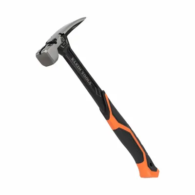 KLEIN TOOLS Claw Hammer: Forged Steel, Textured Grip, Steel Handle, 1 1/4 lb Head Wt - Steel Straight-Claw Hammers