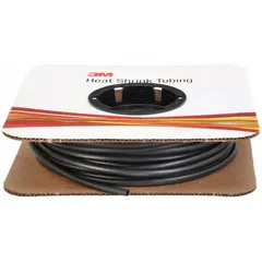 3M Heat Shrink Tubing: 0.09 in I.D. Before Shrinking, 0.05 in I.D. After Shrinking, 100 ft Lg, Black (MPN FP301-3/32-100'-BLACK-SPOOL). Key specifications — Color: Black; Brand: 3M.
