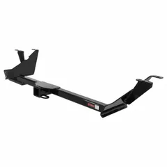 This Class III hitch is made of carbon steel with a powder-coated finish. It fits the Chrysler Grand Caravan and requires no drilling for installation. Gross trailer weight capacity is 3,500 lb; gross vehicle weight capacity is 3,500 lb. Suitable for towing trailers, campers, or utility loads.