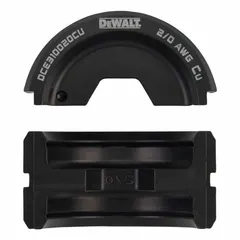 U-die set for crimping 2/0 AWG copper connectors. Designed for use with the DEWALT DCE310 crimper. Used by electrical contractors for making connections on copper lugs and splices in industrial and commercial installations.