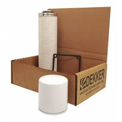 Repair kit for DEKKER vacuum equipment models 55JN49/55JN50 and RVD060L. Contains replacement components for servicing air compressor parts in industrial vacuum systems. Used to restore performance and extend service life.