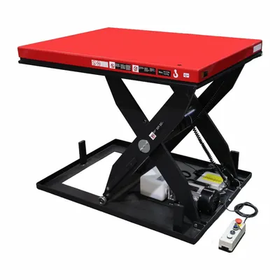 Dayton Scissor Lift Table: Electric, 3,000 lb Load Capacity, 39 in Max Lifting Ht - Fixed-Top Electric Lift Tables