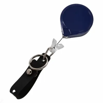KEY-BAK Badge Holder: Split Key Ring/Strap, Horizontal/Vertical, 1/2 in Badge Pouch Wd - Retractable Tethers for Badges