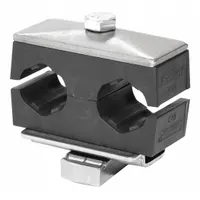 STAUFF Beta Clamp: Smooth Bore, 316 Stainless Steel Clamp, Polypropylene Cushion, For 2 Lines (MPN CRA-212.7/12.7-ACT-GD-AS-U-W5-K-642012)