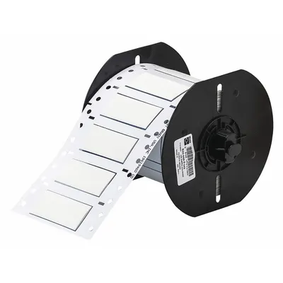 BRADY Sleeve Label: 1/2 in x 2 in, Polyolefin, White (Matte) - Brady Precut Sleeve Label Rolls