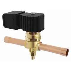 Parker R38E145M is a normally closed, 2-way refrigeration solenoid valve with a 0.4 in port size. It is used to control refrigerant flow in liquid, suction, and hot gas lines of commercial and industrial cooling systems.