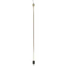Brass-constructed side-mounted float switch with SPST, open-on-rise operation and lead wire terminations. Specific gravity rating of 0.63. Suitable for liquid level detection and control in tanks or vessels.