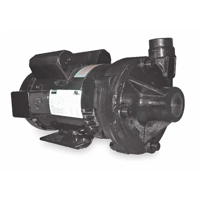 Dayton Centrifugal Pump: 2 hp, 115/230V AC, 110 ft Max Head, 1 1/2 in, 1 1/4 in Intake and Disch - 2 to 3 HP Straight Centrifugal Pumps