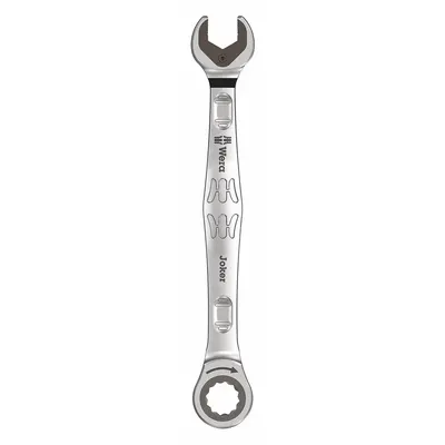 WERA Combination Wrench: Alloy Steel, Nickel Chrome, 12 mm Head Size, 6 5/8 in Overall Lg - Metric Spline Ratcheting Combination Wrenches