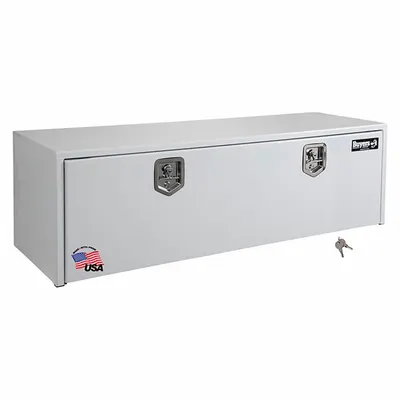 BUYERS PRODUCTS Single Drop-Down Door Box, White, 24 in Depth, Keyed Lock - Single Drop-Down Door Boxes