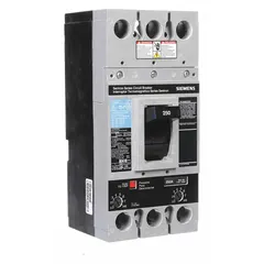 Siemens FXD62B250 is a 250 A molded case circuit breaker from the FXD6-A series, rated for 600V AC with a maximum AIR of 22kA. It features fixed instantaneous trip, ABC phase connection, and lug terminals. Suitable for overcurrent protection in industrial power distribution systems, including branch circuits and feeders.