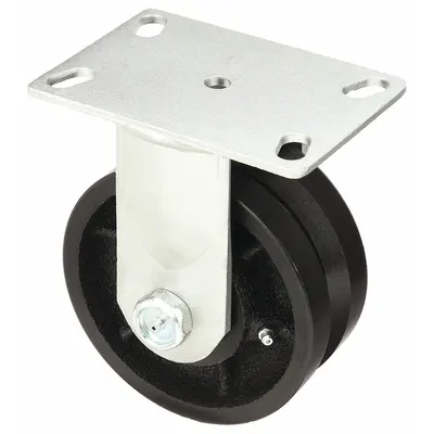 OEM Plate Caster: Rigid - V-Groove Track-Wheel Plate Casters