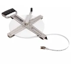 Manual open-reel tape measure with a 300 ft steel blade graduated in 1/8-inch increments. Features a single-sided stainless steel hook end with a nonmagnetic single hook. Suitable for measuring long distances in construction, surveying, and industrial layout.