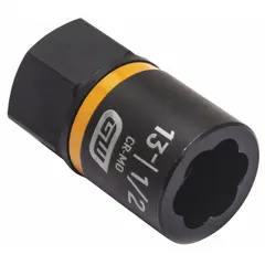 This 3/8" drive impact socket is designed for extracting damaged or rounded bolts. The 7-point geometry provides a secure grip on bolt heads, reducing slippage. Black oxide finish offers corrosion resistance. Suitable for automotive and industrial bolt removal tasks.
