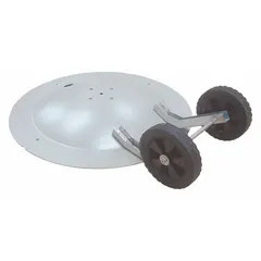 This wheel kit is designed to add mobility to carriages and roll about stands. Constructed from steel with a galvanized finish, it includes wheels for easy movement of equipment in industrial environments.