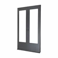 This sliding double-door kit is designed for use in aisle containment systems for data center racks. It provides a physical barrier to separate hot and cold aisles, improving cooling efficiency. The kit fits 600 mm and 750 mm wide racks