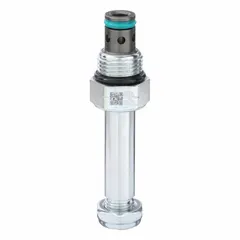 Steel, block-mounted, two-position, normally open, two-way, electrically operated solenoid cartridge valve with cavity code C08-2. Used for on/off flow control in hydraulic systems requiring a fail-safe open position.