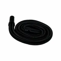 This antistatic vacuum hose is made of black PVC/TPU and measures 16 feet in length. It is designed to dissipate static buildup during the transfer of fine dust, powders, and combustible particles in industrial environments
