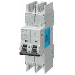 This 2-pole miniature circuit breaker features a C-curve trip characteristic for moderate inrush currents. Rated 32 A with a maximum AIR of 10kA at 277/480V AC and DC voltage rating of 125V DC. Terminal connection is screw clamp. Suitable for branch circuit protection in industrial and commercial panels.