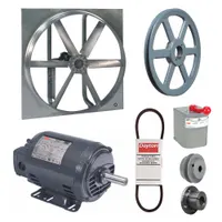 Exhaust/Supply Fan: Belt Drive, 36 in Blade, 2 hp, Open Dripproof, 230/460V AC, 3 ph, Unassembled