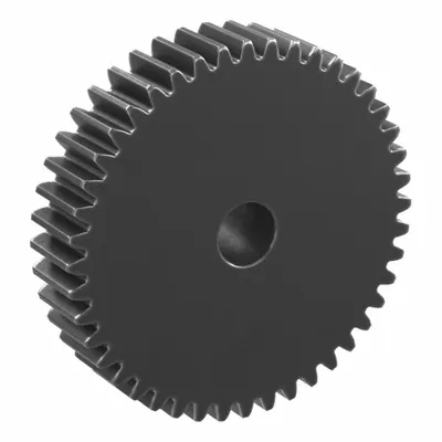 KHK GEARS Spur Gear: Module m 2, 44 Teeth, 15 mm Bore Dia, Black Oxide Coated Carbon Steel - Metric Spur Gears with Standard Hub