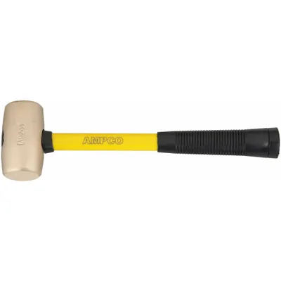 AMPCO Nonsparking Mallet: Fiberglass Handle, 4 lb Head Wt, 2 in Dia, 4 in Head Lg - Nickel-Aluminum-Bronze Mallets