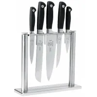 This 5-piece knife set includes implements with 8-inch blades and an overall length of 13 1/8 inches. Constructed of steel, the set is NSF Certified for use in commercial food preparation environments such as restaurant kitchens and catering operations