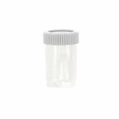 APPROVED VENDOR 20 mL PPCO Sample Vial with White Closure, 28 mm Neck, Self-Standing, Non-Sterile