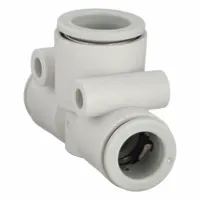 SMC Push-Fit Tee Fitting: 10 mm OD x 10 mm OD x 12 mm OD Size, Polybutylene Terephthalate, White (MPN KQ2T10-12A)