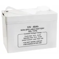 APPROVED VENDOR Sealed Lead Acid Battery: 12V DC, 60 Ah Capacity, 6.89 in Ht, 6.63 in Wd, ABS (MPN 47046)