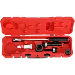 Round knockout punch and die set for creating clean holes in mild steel sheet metal up to 16 ga thickness. Nominal size 1 3/8 in. Commonly used in electrical panel fabrication, junction box installation, and metal enclosure work.