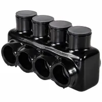 POLARIS Multitap Connector: 4 Port, Single-Sided Entry, 6 AWG – 250 kcmil Wire Size, Black (MPN IPL250-4B)