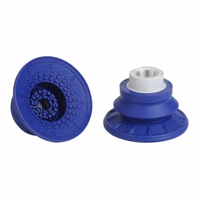 SCHMALZ Vacuum Pad Assembly: Bellows, 1.5 Folds, G3/8 in, 67 mm Pad Dia, NBR, Blue - Bellows Type Automotive Industry Vacuum Pad Assemblies