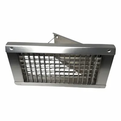 AMERICAN LOUVER Grille: Louvered Grille, Silver, Mill, Aluminum, 9 1/4 in H, 23 1/8 in W - Surface-Mount Grilles