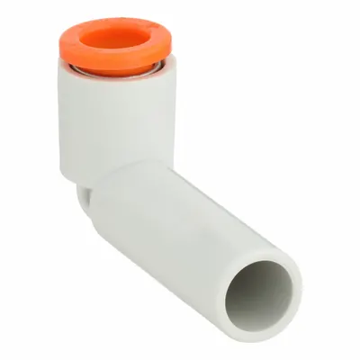SMC KQ2L08-12A Push-to-Connect Elbow Fitting, 8 mm x 12 mm OD, Brass, White - Polybutylene & Brass Tube Fittings