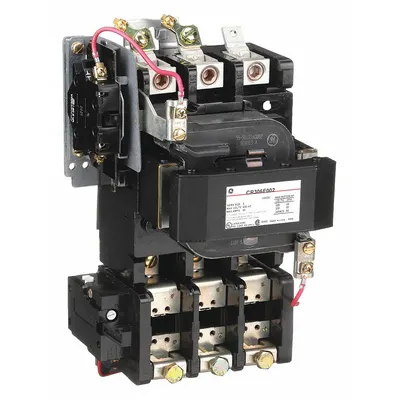 GE Magnetic Motor Starter: Non-Reversing, 3 Poles, NEMA Size 3, 90 A - Non-Reversing Starters with Thermal Overloads
