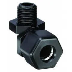 This PARKER compression fitting elbow connects 3/8 in OD polypropylene tubing to 3/4 in male NPT pipe threads. Made of polypropylene, it is suitable for fluid handling systems requiring corrosion resistance. Complies with NSF/ANSI 51 for food-grade and sanitary applications.