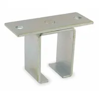 This bracket is used to support overhead door track systems in industrial door installations. It has a width of 4-1/2 in, height of 3-1/4 in, and a maximum weight capacity of 450 lb