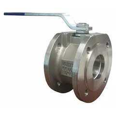 This BONOMI manual two-way ball valve features a 316 stainless steel straight valve body with Class 150 flange connections. The 3-inch valve is equipped with a locking lever handle for secure on/off flow control. Suitable for industrial piping systems handling liquids, gases, or steam.