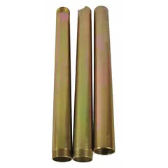 This three-piece steel suction tube is designed for use with drum pumps to transfer fluids from drums or barrels. The steel body provides structural integrity for handling various industrial fluids in fluid transfer applications.