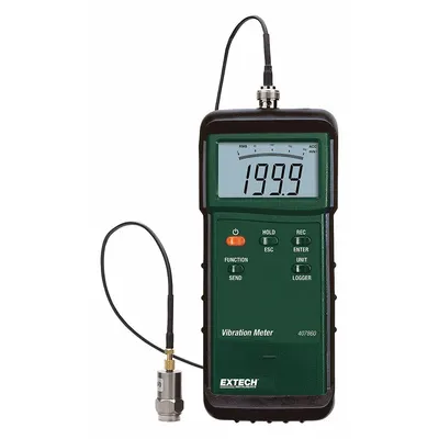 EXTECH Vibration Meter Kit: Vibration, 10 to 1 KHz, 7.87 in/sec Max Velocity Measured - Standard Vibration Meters