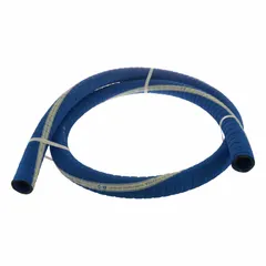 This hose is designed for potable water suction and discharge applications. It features a 4-inch inside diameter, 200 psi pressure rating, 50-foot length, and a temperature range of -40° to 212°F. The blue corrugated EPDM cover with double helix wire reinforcement provides structural integrity for demanding water transfer tasks.