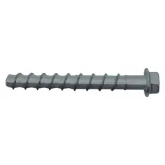 This heavy-duty hex-head screw anchor is designed for fastening into concrete, brick, or block. Made from Grade SW steel with a galvanized finish, it features an external hex head and is removable. Suitable for inch-system applications, it comes in a 10-pack.