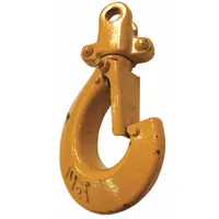 This top hook assembly is designed for use with L5LB series lever chain hoists. It includes a safety latch and supports a 3,000 lb load capacity. Used in industrial lifting applications for secure hook attachment and load control