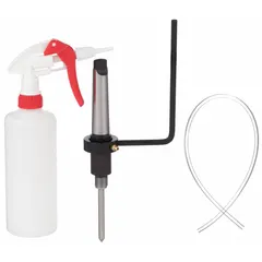 Arbor assembly for magnetic drills, featuring a 3/4 in shank diameter and 2 in cutting depth. Includes a hand pump for coolant delivery. Used to hold and drive cutting tools in magnetic drilling applications.