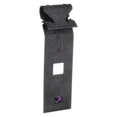 Steel beam, wire rod, and purlin clamp with zinc-plated black finish. Accommodates beam flange thicknesses from 1/16 in to 1/4 in. Rated for 160 lb load capacity. UL/CUL listed. For use with bolting straps in industrial framing and support systems.