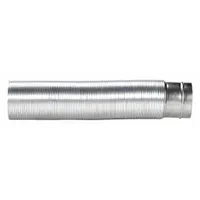 Flexible aluminum chimney liner for natural gas appliances. 5-inch diameter, 10-foot length, rated for 500°F maximum temperature. Plain ends with included B-Vent connectors for installation. Suitable for venting combustion gases from natural gas furnaces, boilers, or water heaters