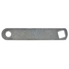Steel replacement linking plate for Dayton pallet jacks. Used as a connecting component in the pallet jack assembly to maintain structural integrity. Suitable for use in warehouses and industrial facilities.