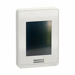 This 3.5-inch LCD resistive touch HMI from the Harmony GTO series operates on 24V DC and supports Modbus communication. It provides an operator interface for monitoring and controlling industrial processes, suitable for machine control and automation applications.