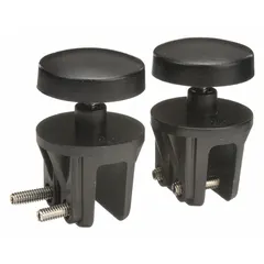 This mounting bracket kit includes a bracket and clip set made of black plastic. It is designed for attaching firefighting safety goggles to helmets or gear, providing a secure mounting solution for eye protection in hazardous environments.